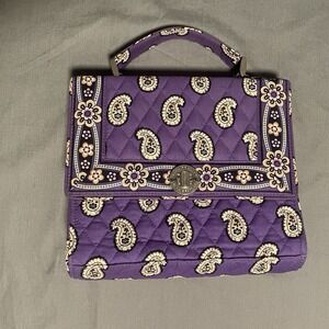 Vera Bradley Julia Simply Violet Satchel Shoulder Bag Purple Paisley Worn Once